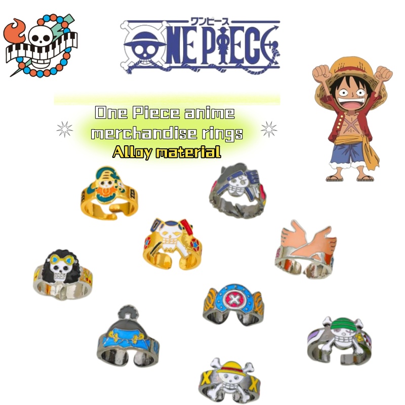Luffy Anime Merchandise - Pierścionek z motywem anime One Piece,